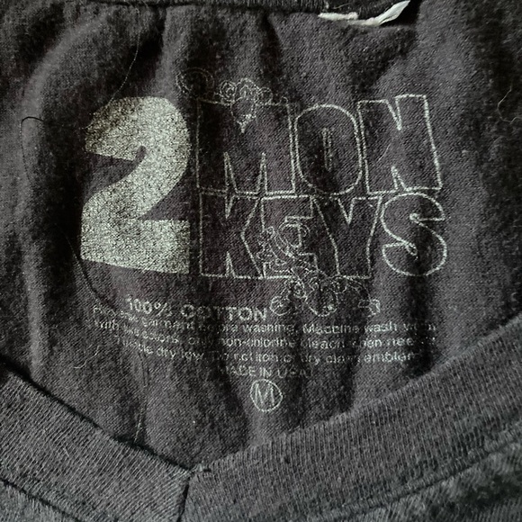 2Monkeys size medium tshirt black white and pink color - Picture 2 of 2